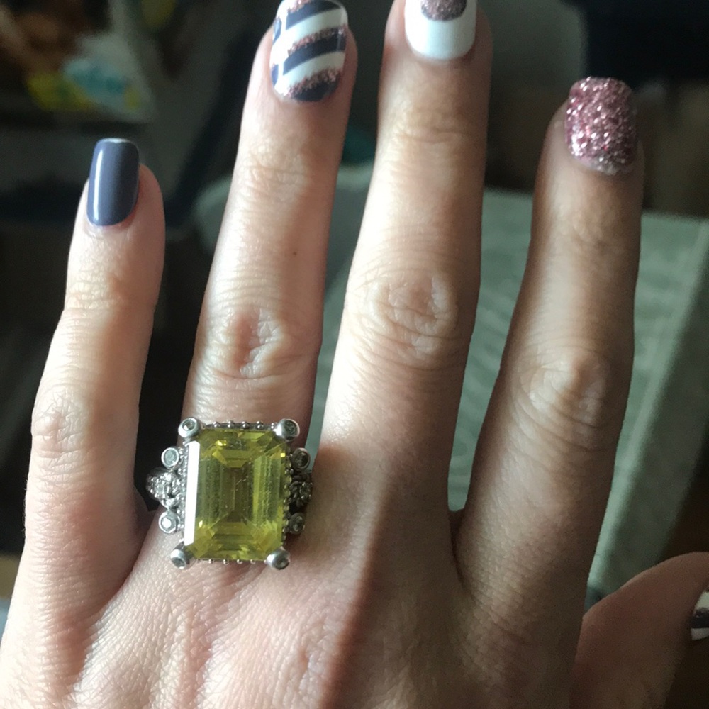 Canary Quartz Judith Ripka Ring